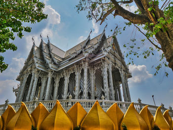 Low angle view of traditional building against sky