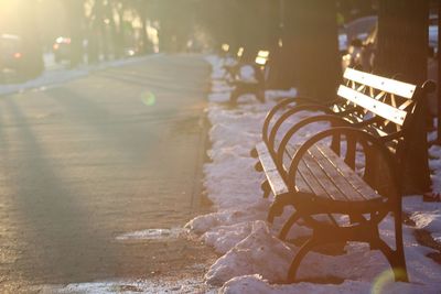 Close-up of empty chair