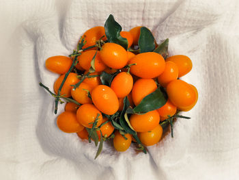 High angle view of fruits on table