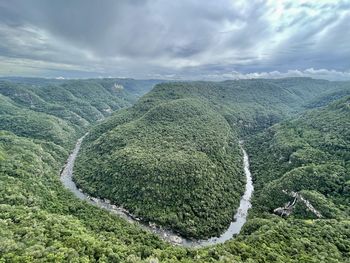 High angle view of landscape against sky