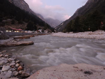 Scenic view of river against sky