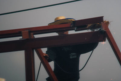 Low angle view of electric lamp