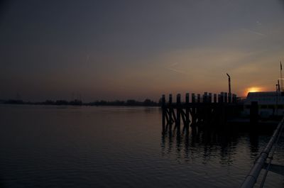 Scenic view of sea at sunset