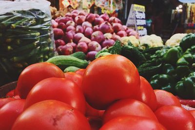 Close-up of fruits for sale at market stall