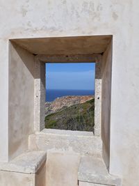 Close-up of built structure against sky