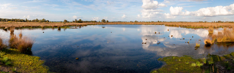 Panoramic view of lake against sky