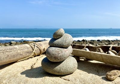 Stack of stones on beach