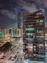 Buildings in city against sky