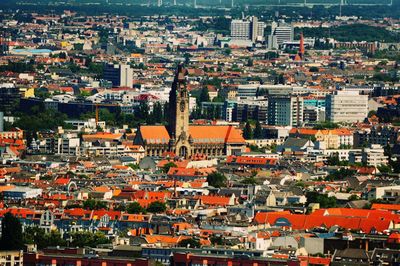 High angle view of cityscape