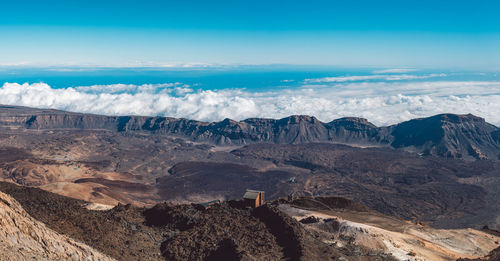 Scenic view of dramatic landscape against sky