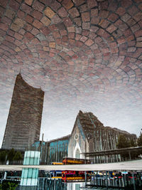 View of built structure in water