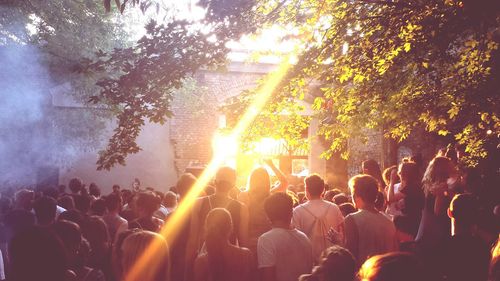 People enjoying music concert