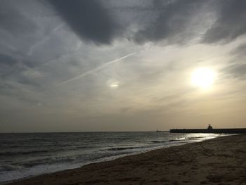 Scenic view of dramatic sky over sea