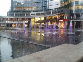 Reflection of buildings in water