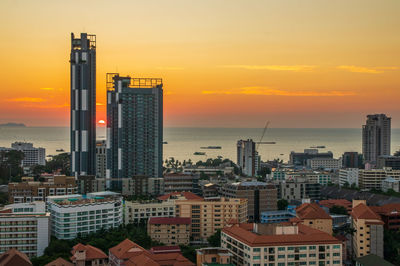 The cityscape and the buildings of pattaya district chonburi thailand southeast asia