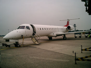 Airplane on airport runway