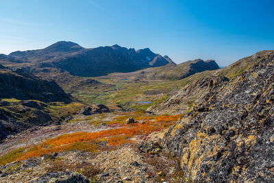 Scenic view of mountains against sky