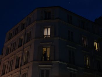 Low angle view of building at night