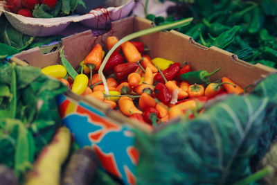 Close-up of vegetables for sale in market