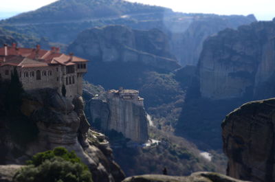 Panoramic view of buildings and mountains