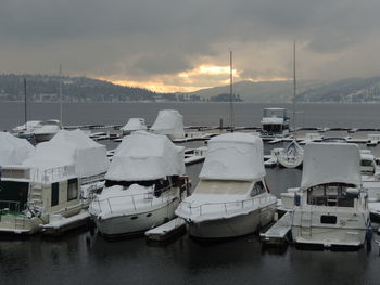 Boats in harbor