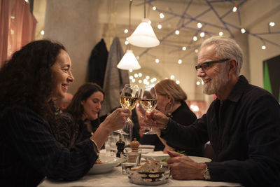 Mature couple in restaurant