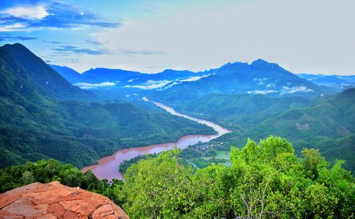 Scenic view of mountains against sky
