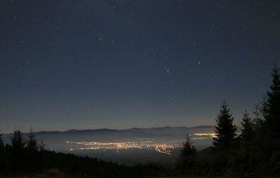 Scenic view of star field against sky at night