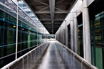 Empty walkway in city