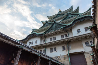 Low angle view of nagoya castle against sky