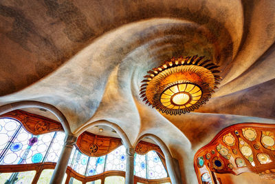 Low angle view of ornate ceiling