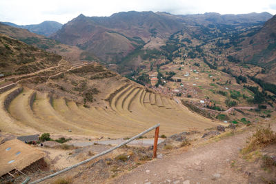 High angle view of road passing through landscape