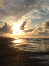 Scenic view of sea at sunset
