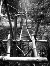 Railing on footbridge