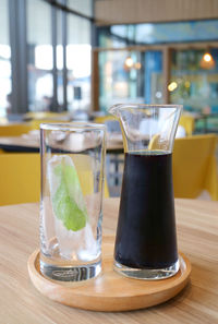 Close-up of drink in glass on table