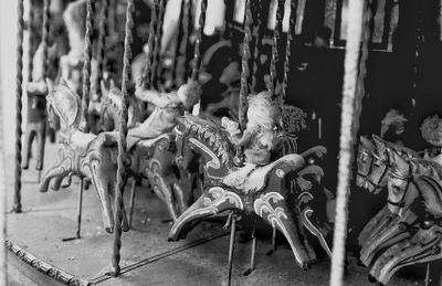 Sculpture of carousel in amusement park