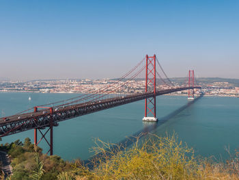 Suspension bridge over sea