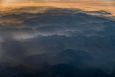 Scenic view of mountains against sky