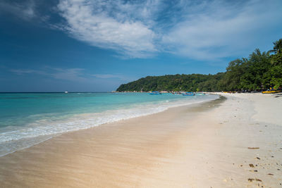 Scenic view of beach against sky