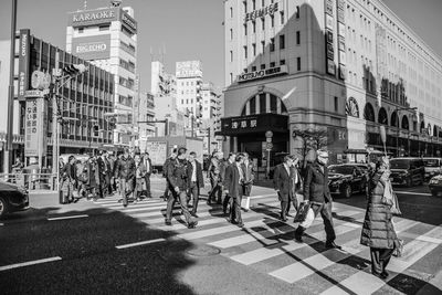 People on street in city