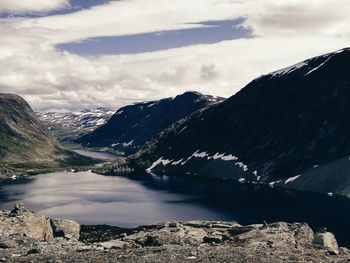 Scenic view of mountains against sky