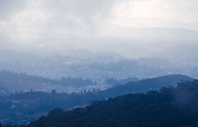 Aerial view of mountain range