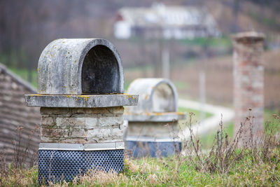 Close-up of cemetery