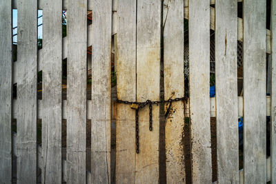 Full frame shot of closed wooden gate