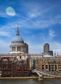 View of buildings against cloudy sky