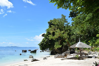 Scenic view of beach against sky