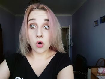 Portrait of beautiful woman at home