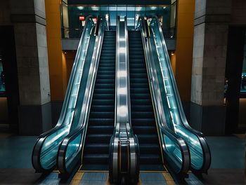 Low angle view of escalator