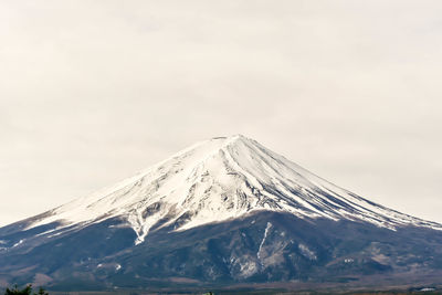 Fuji mountain range against the sky in tokyo, japan.