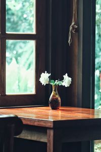 Vase on table